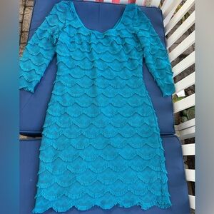 Guess Bright Turquoise Top with Logo Tag Size 6